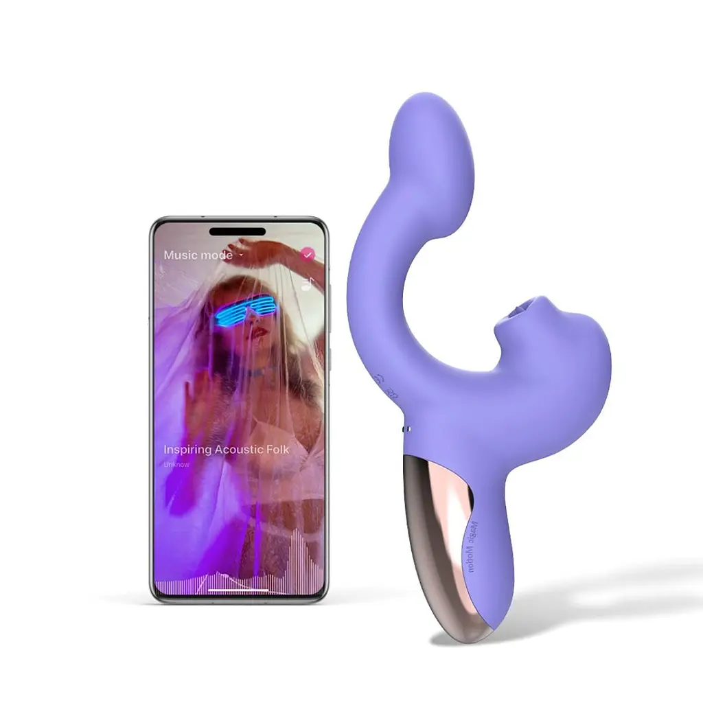 Смарт-вібратор Magic Motion Ponder Purple, подвійна стимуляція, віброяйце+язичок для клітора - фото 3