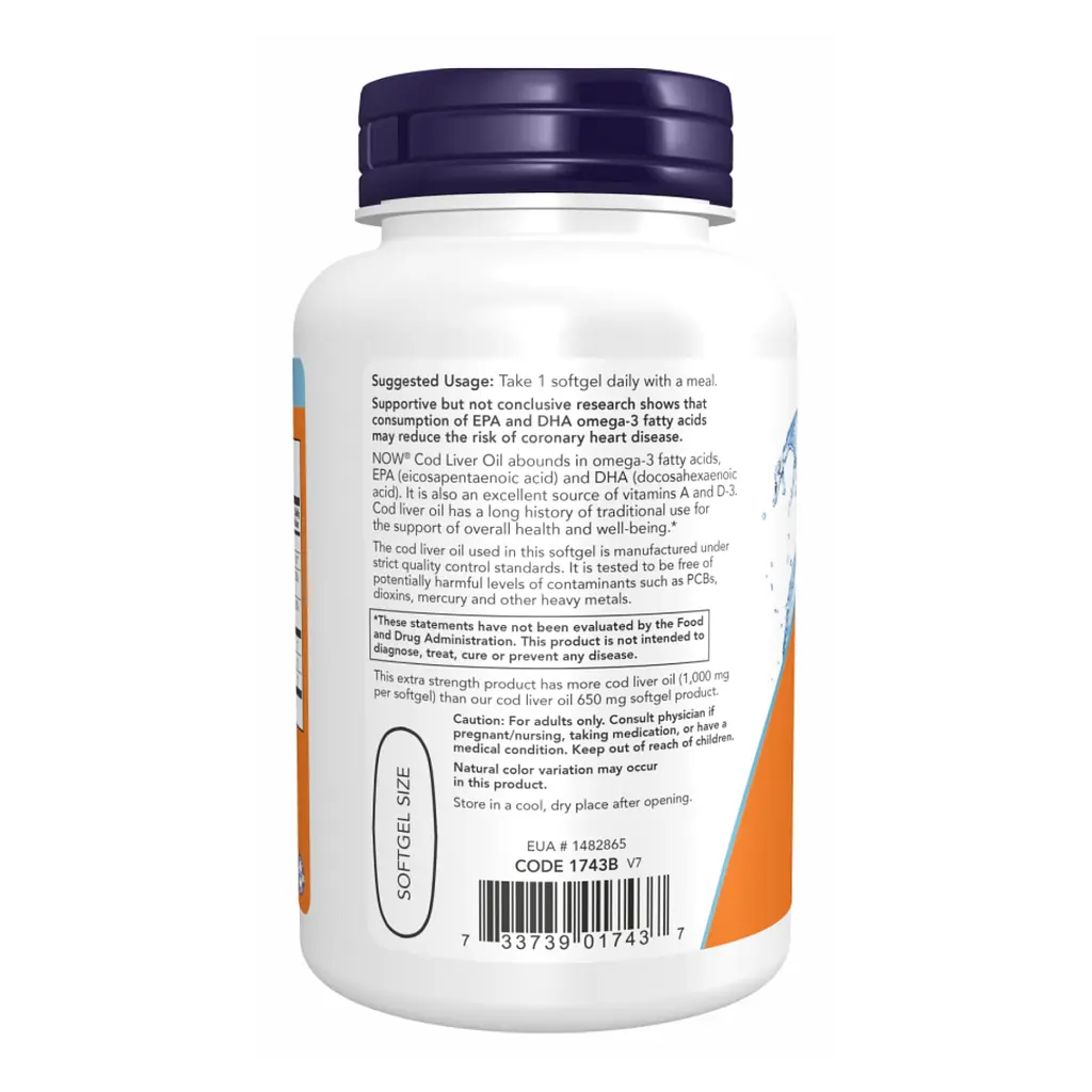 Олія печінки тріски Now Foods Cod Liver Oil 1000 мг 180 sgels - фото 3