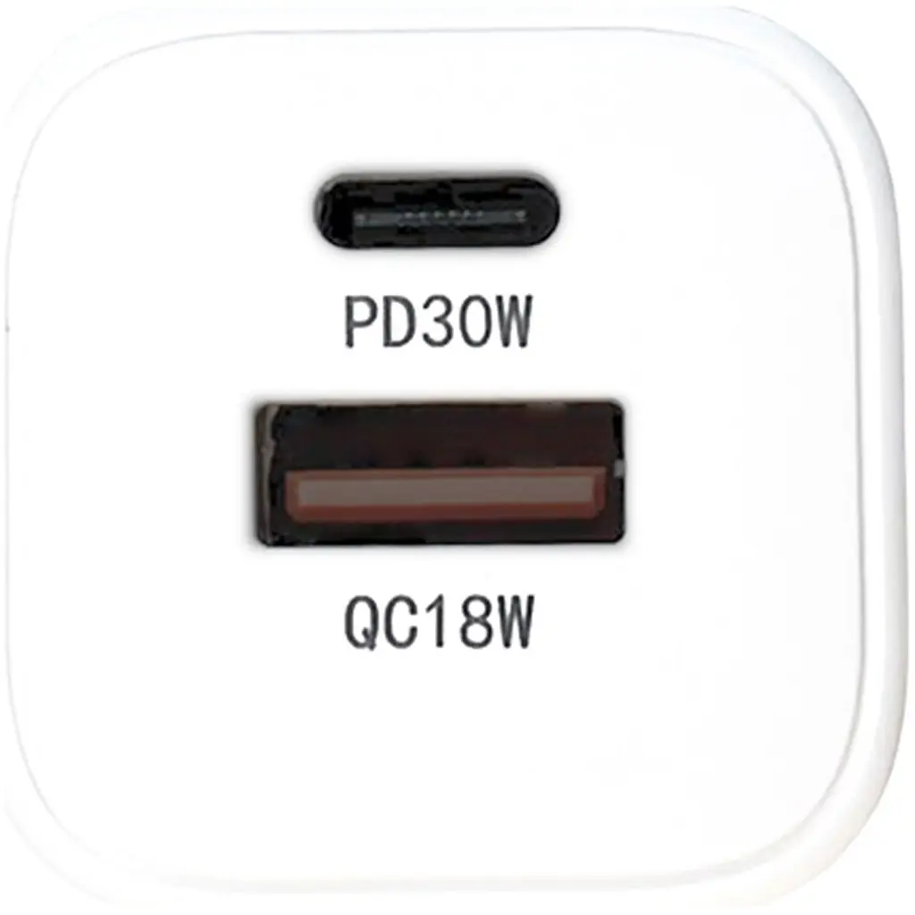 Мережевий зарядний пристрій Monblan Nano Series 30W USB-A + USB-C White [160735] - фото 4