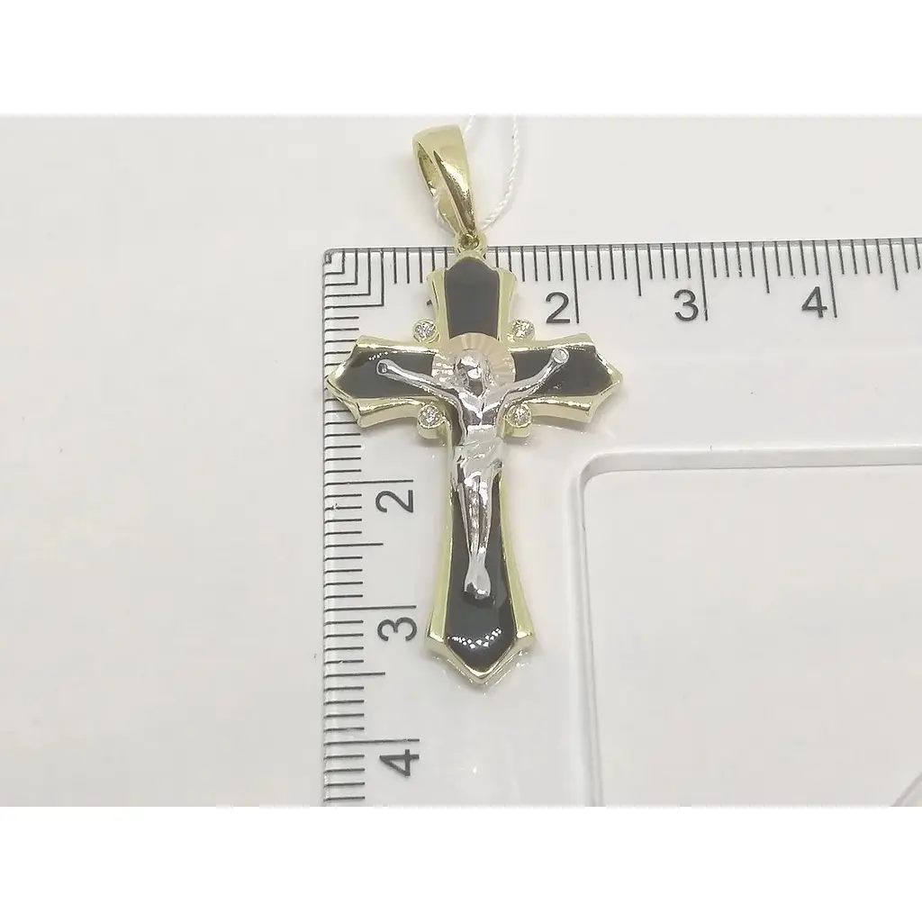 Золотий хрестик Столична Ювелірна Фабрика. Розп'яття Христа. 500598ЖЕЧ - фото 4