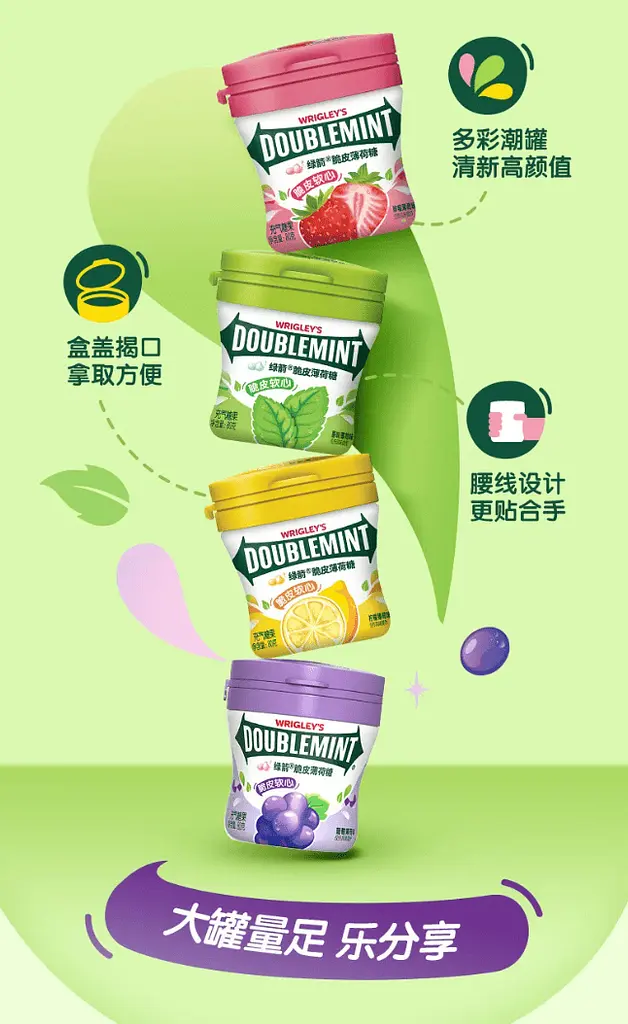 Драже Wrigley's Doublemint Lemon Chewy Mint Candy 80г - фото 8