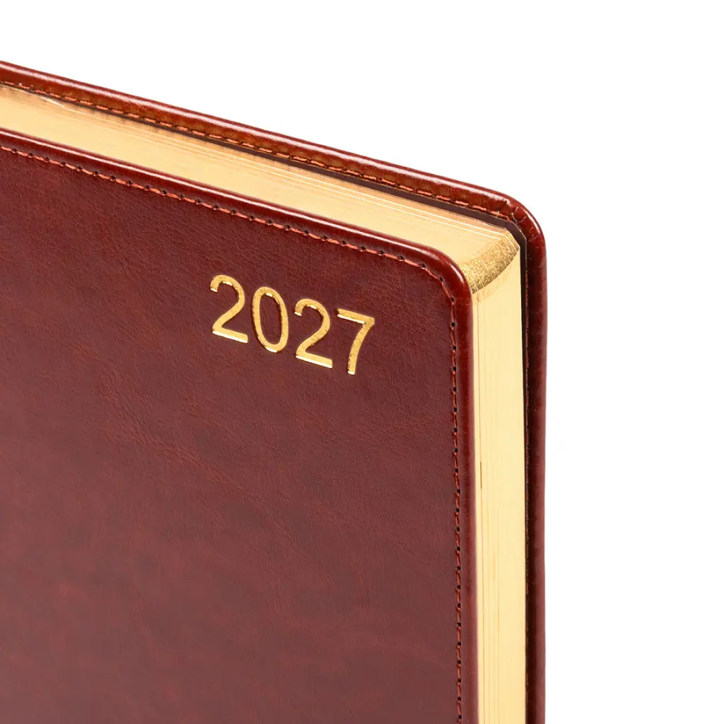 Діловий блокнот Leo Planner твердий А5 датований 2027 City 252753 368 аркушів коричневий - фото 2