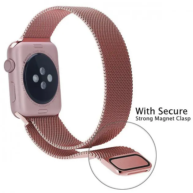 Ремешок Milanese Loop Magnetic Band для Apple Watch 42/44/45/46mm Rose Gold [21296] - фото 2