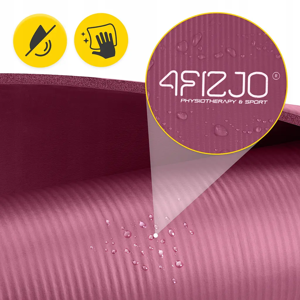 Килимок (мат) спортивний 4FIZJO NBR 190 x 100 x 1.5 см для йоги та фітнесу Burgundy (P-5905973407144) - фото 10