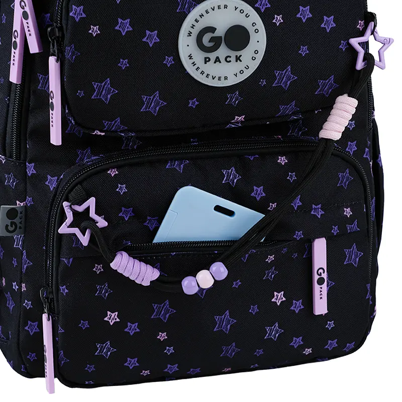 Рюкзак GoPack Education 120M-1 Stars Чорно-фіолетовий (GO26-120M-1) - фото 9