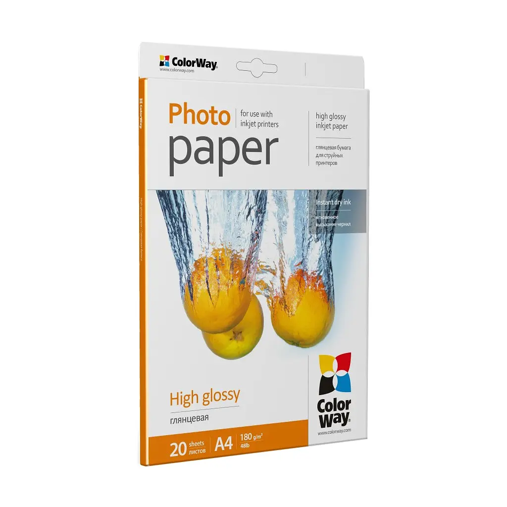 Фотопапір ColorWay A4 180г glossy 20л (PG180020A4) - фото 2