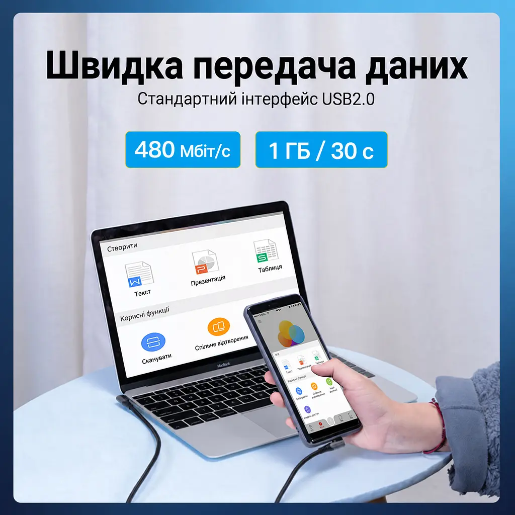 Кабель Vention TANHD USB-C - USB-C кутовий 90° PD 100 Вт 0,5 м сірий (TANHD) - фото 5