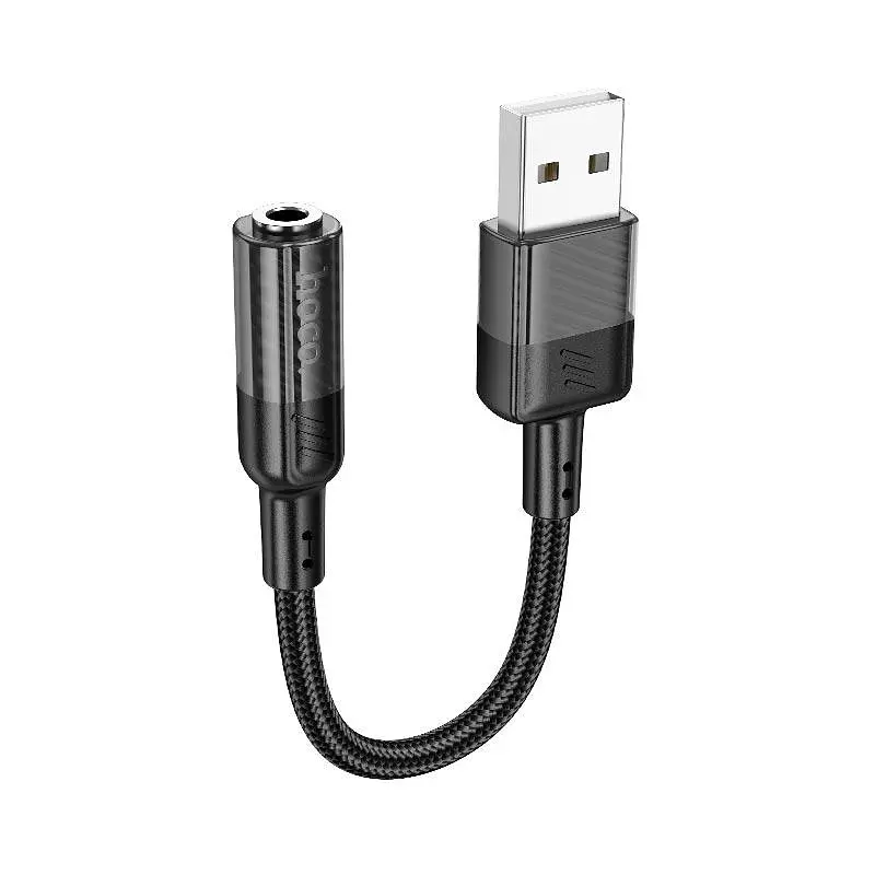 Переходник Hoco Spirit прозрачная внешняя звуковая карта USB к 3,5 мм LS37 15 см DAC - фото 2