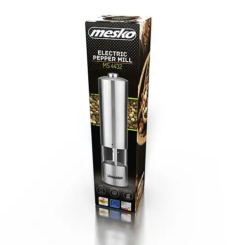 Измельчитель специй Mesko MS 4432 керамическая жернова прозрачный контейнер регулировка помола - фото 4