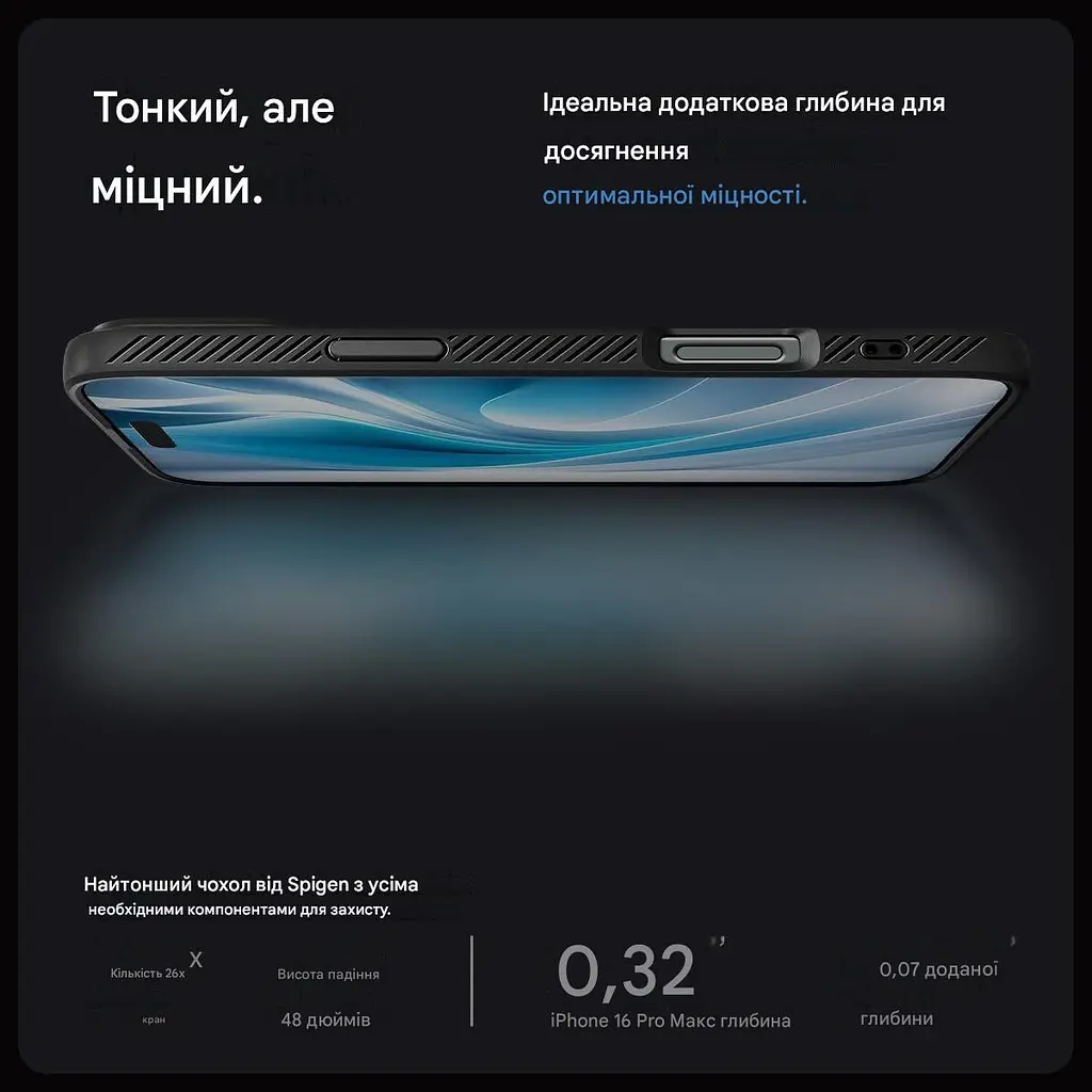Оригинальный противоударный чехол Spigen Liquid Air Armor для Iphone 16 Pro Max (6.9") Matte Black ACS07988 - фото 3
