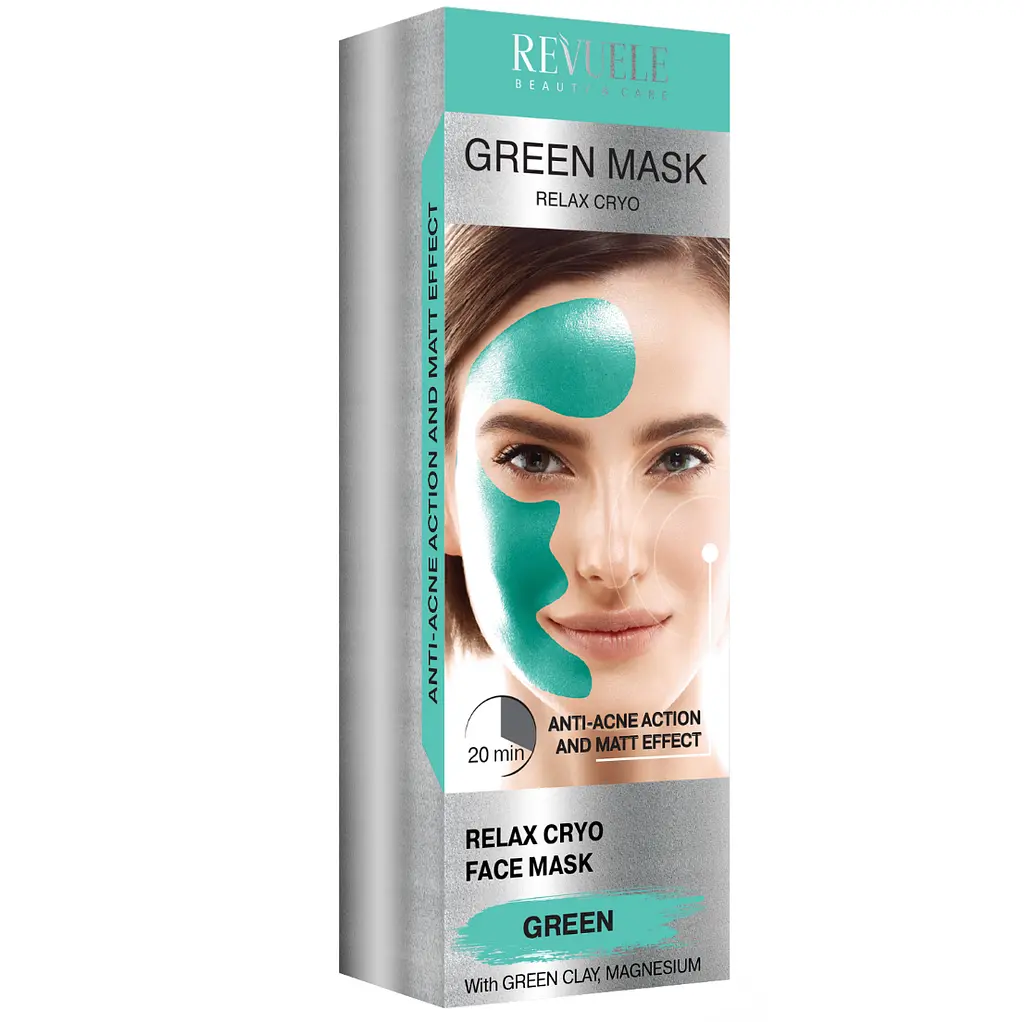Зеленая маска для лица Revuele Anti-Acne Green Face Mask Cryo Effect, 80 мл - фото 2