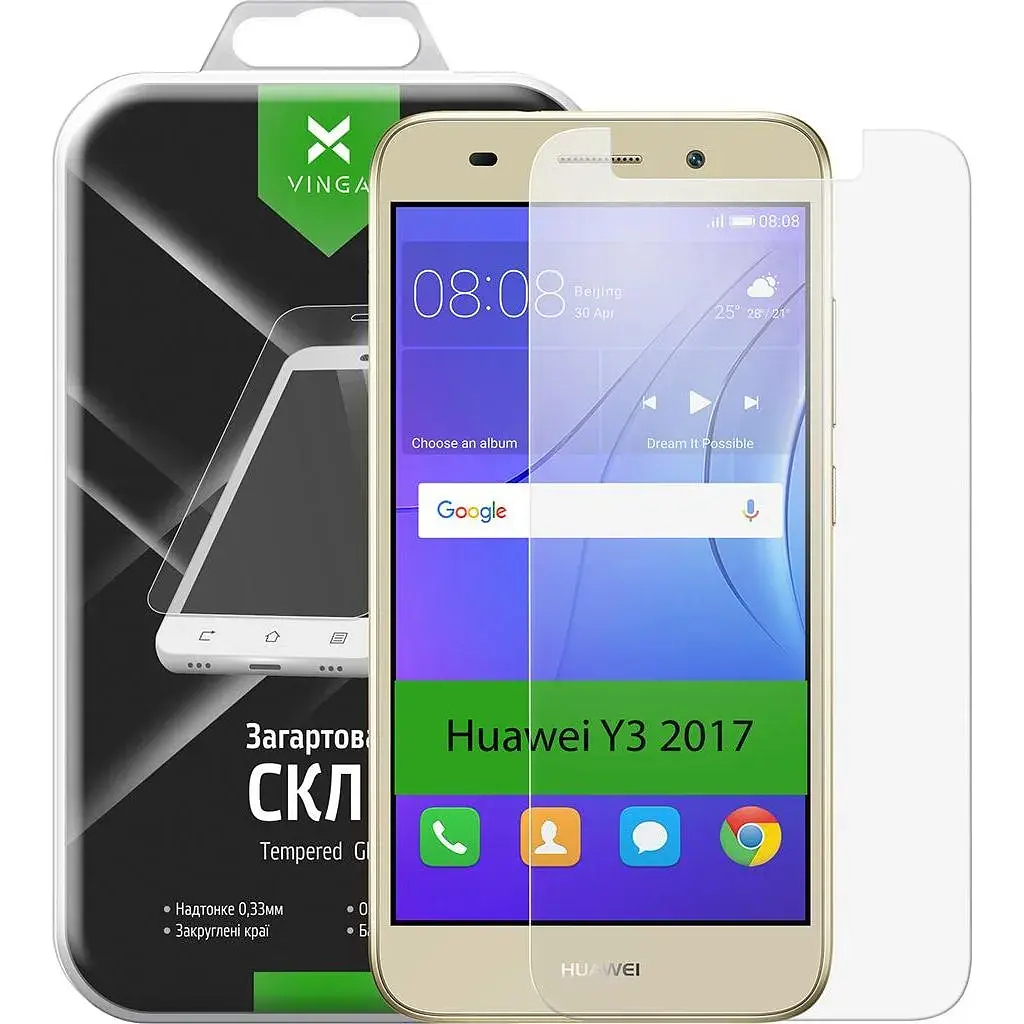 Скло захисне Vinga для Huawei Y3 2017 (Clear) (VTPGS-Y32017) - фото 9
