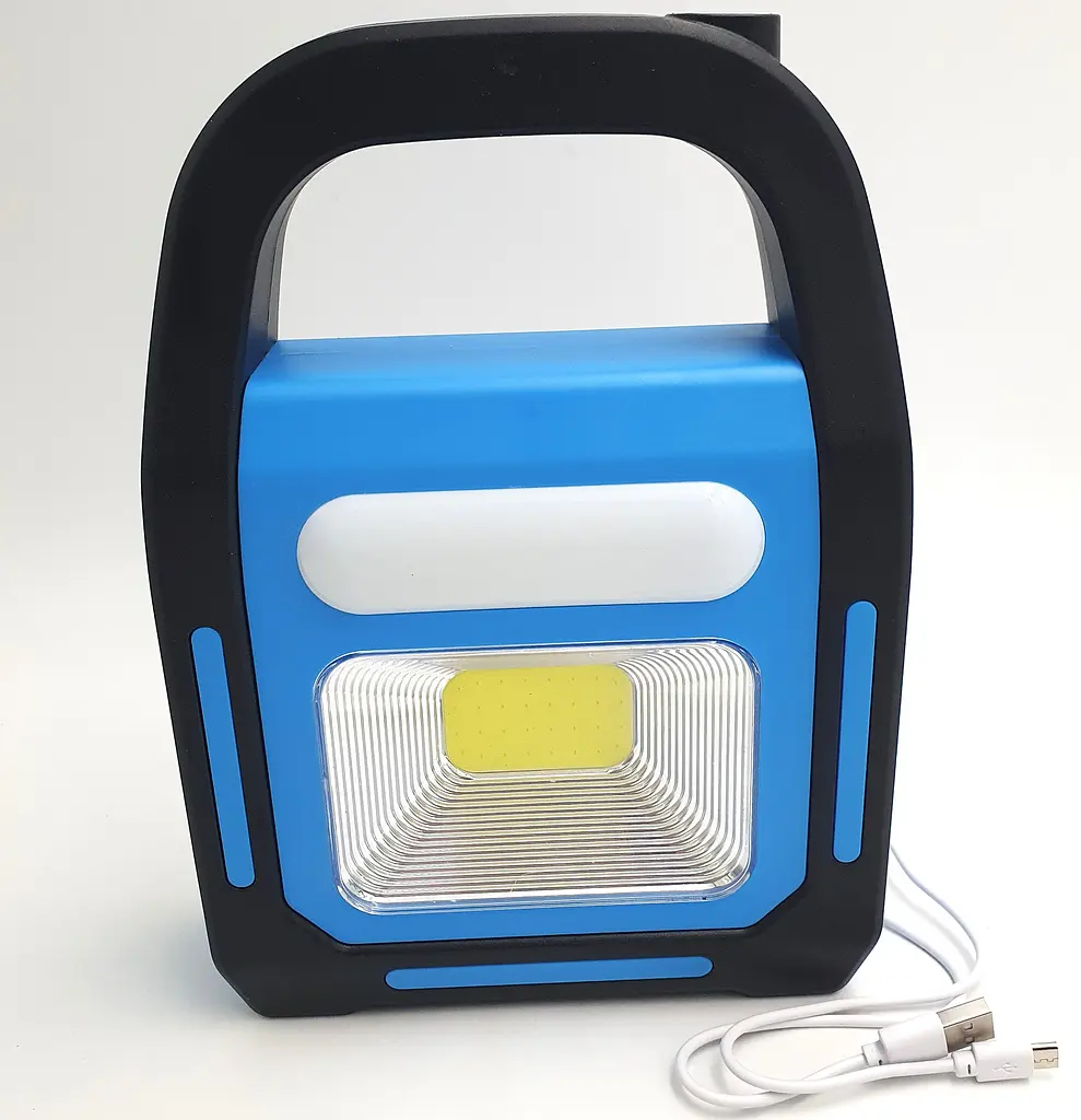 Акумуляторний LED ліхтар прожектор із сонячною панеллю та бокова COB лампа USB вихід 2*18650 Gold Orion OR-9708A