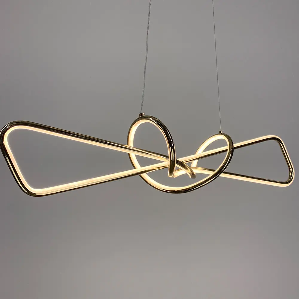 Современная золотая люстра AVIZE в двух размерах Line.F Длина 85 см - фото 4