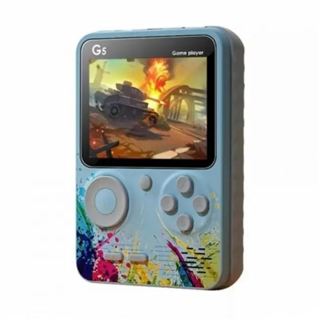 Ігрова ретро приставка 3" LCD 500 ігор з джойстиком UKC G5 Game Box 9214 блакитна - фото 3