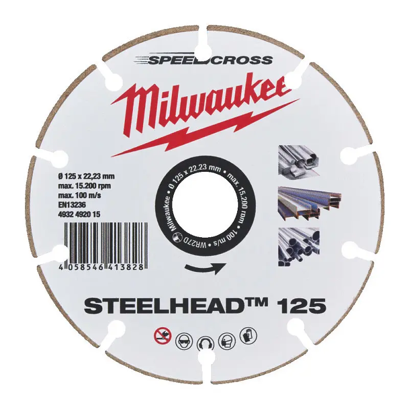 Диск алмазний Speedcross STEELHEAD 125 MILWAUKEE, діаметр 125мм, (метал, неіржавка сталь) - фото 2