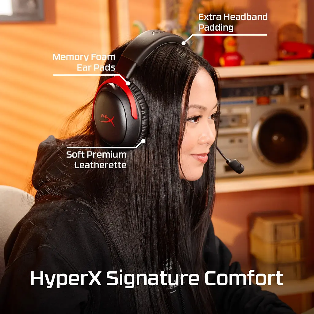 Гарнітура ігрова Cloud III S, WL/USB-A/USB-C, чорно-червоний HyperX teh0013072 - фото 8