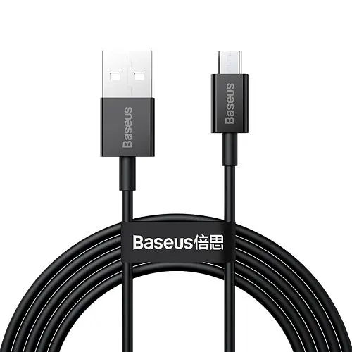 USB кабель Baseus Superior Series Fast Charging Data Cable USB to Micro 2A 2m чорний CAMYS-A01