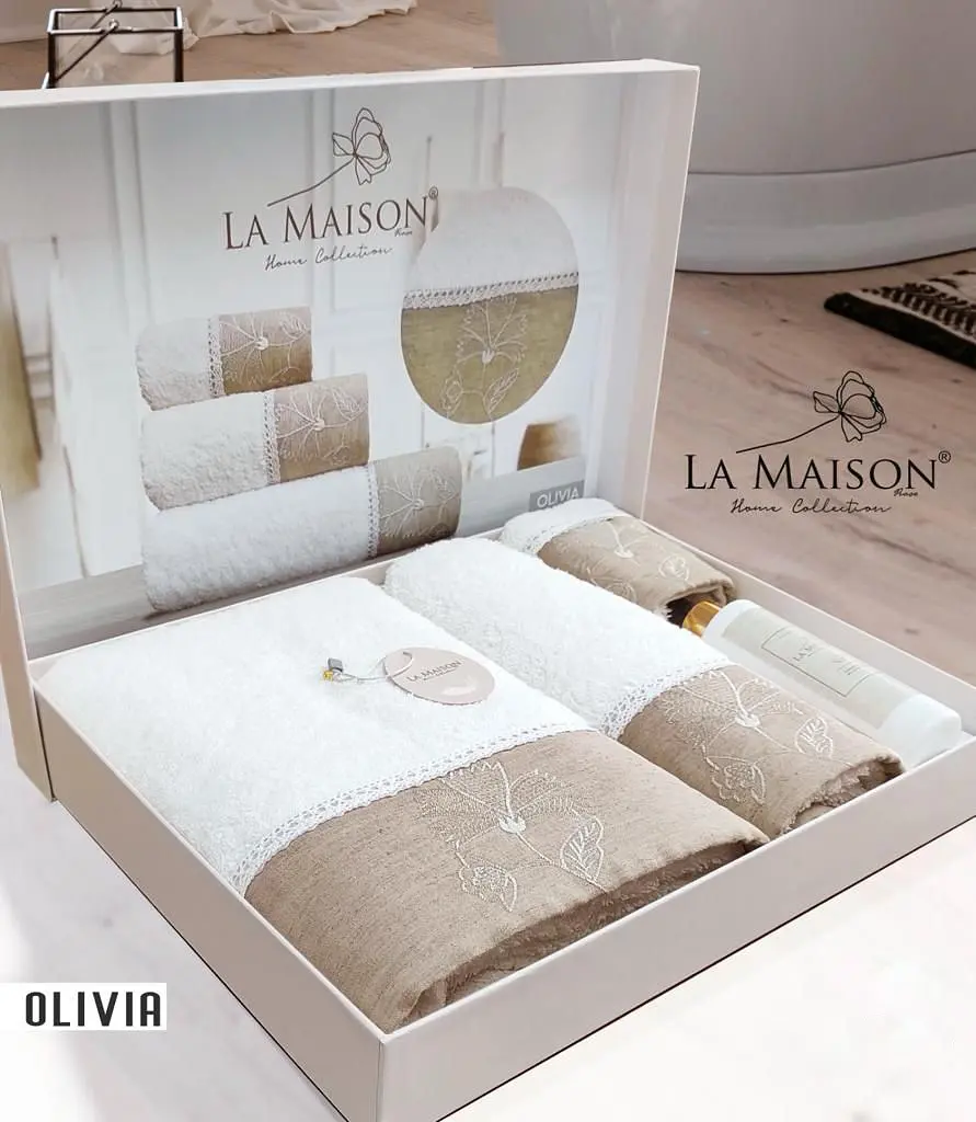 Подарочный набор полотенец с парфюмерией La Maison Olivia pbe0051098 - фото 4