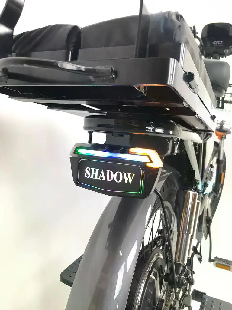 Электровелосипед двухместный Corso Shadow Pro 22 (800W,48V,20Ah) +корзина Черный - фото 4