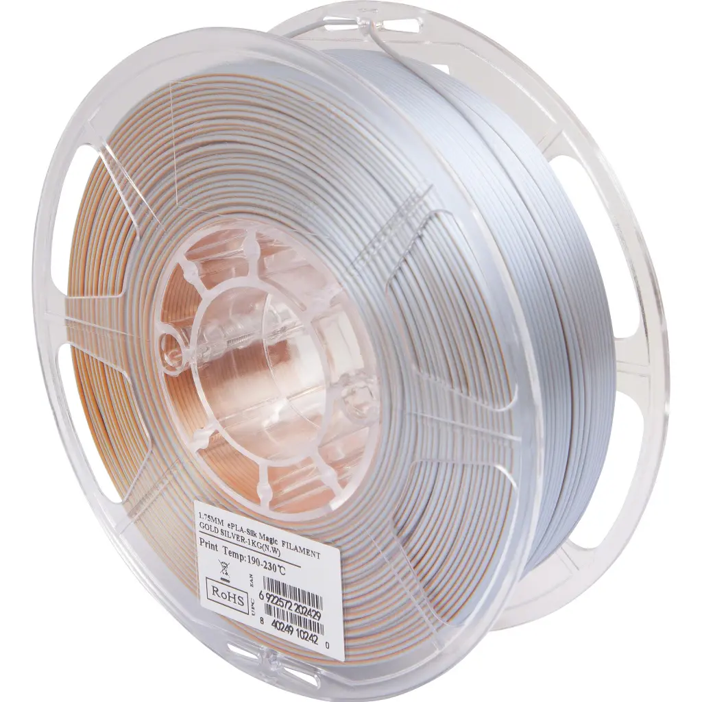 Пластик для 3D-принтера eSUN ePLA-Silk Magic 1кг, 1.75мм, Gold Silver (EPLA-SILKMAGIC-P175JS1) - фото 2