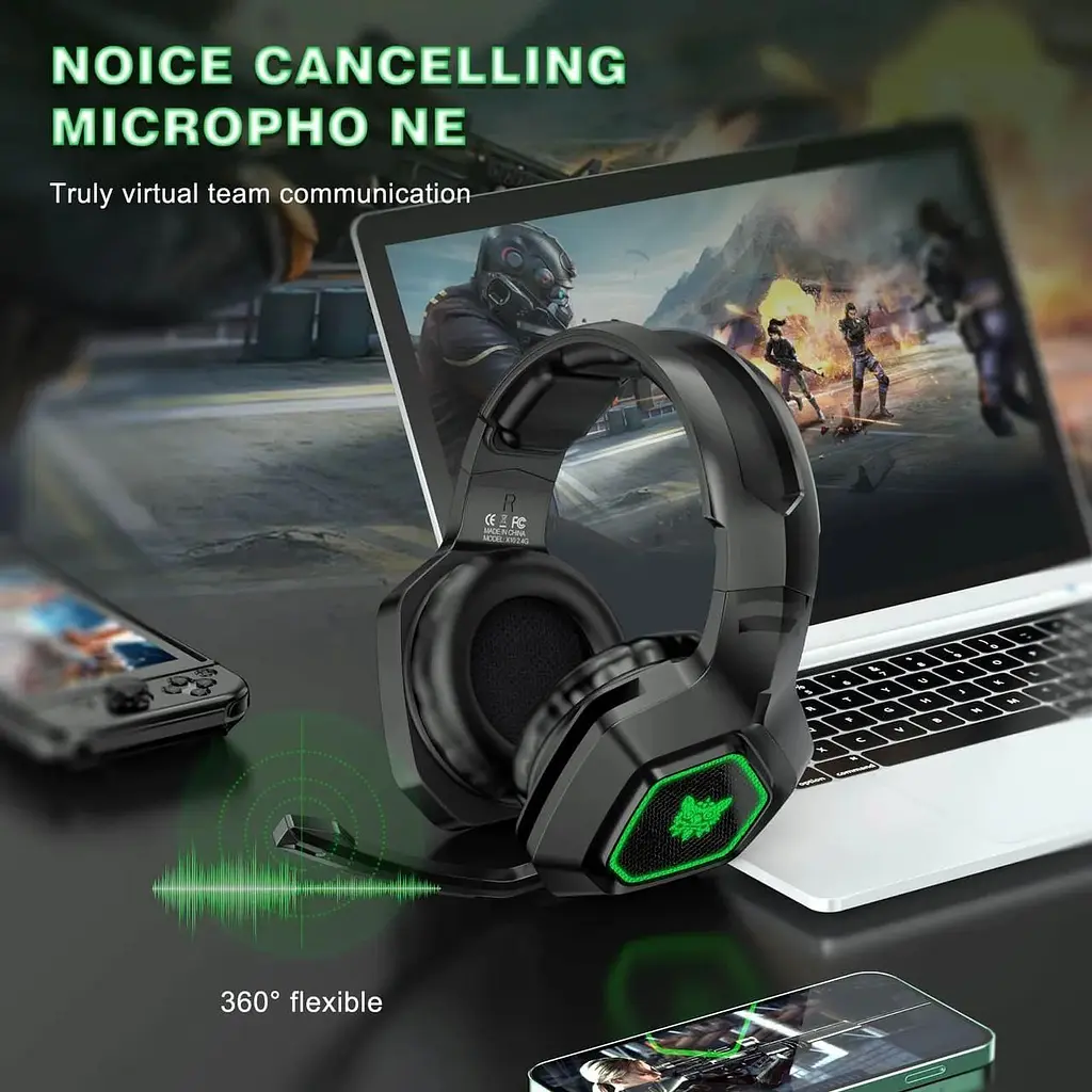 Навушники 2 в 1 комбо Onikuma K10 Gaming with LED 2.4Ghz та 3.5mm - фото 7