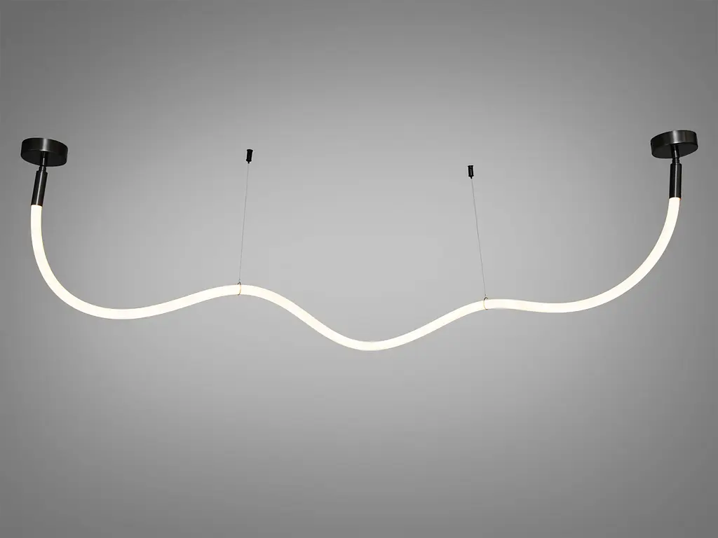 Сучасна світлодіодна люстра в комнату шланг, 22 Вт, чорний хром - фото 2