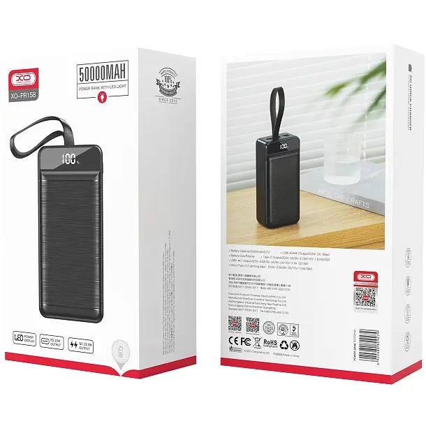 Повербанк XO PR158 50000 mAh Black - фото 3