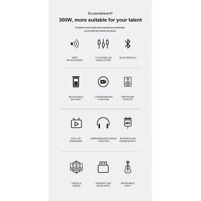 Портативна акустика Xdobo BMTL Artist 300W з пультом бездротова - фото 9
