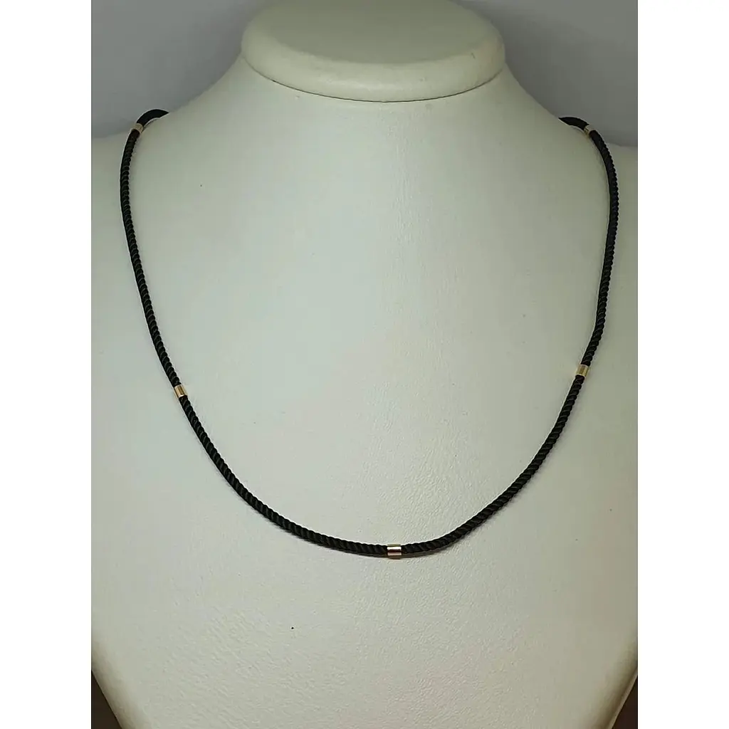 Ювелирный шелковый шнурок Tango с золотыми вставками. 950107 55 - фото 2