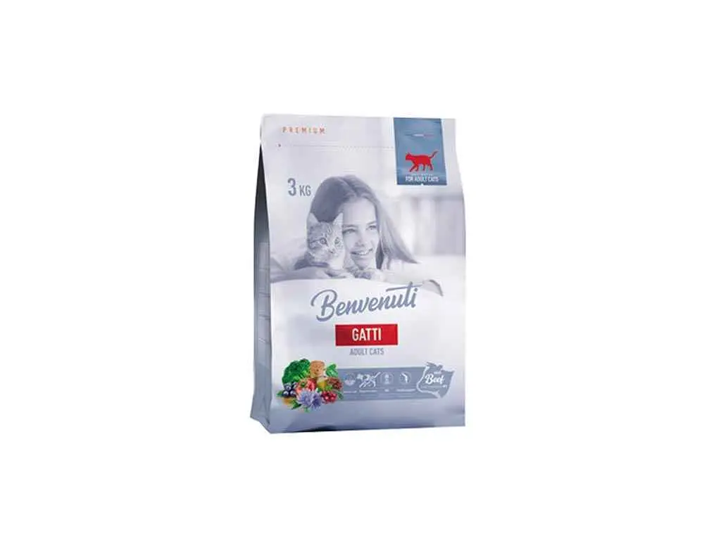 Корм для котів BENVENUTI (Сухий) 3кг GATTI яловичина PREMIUM