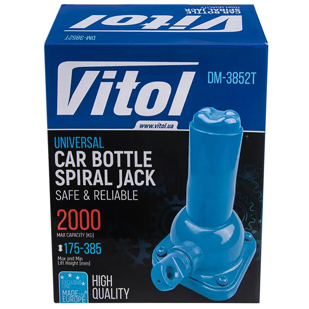 Домкрат механический телескопический Vitol 2 т 180-385 мм 4 кг (DM-3852T) - фото 9