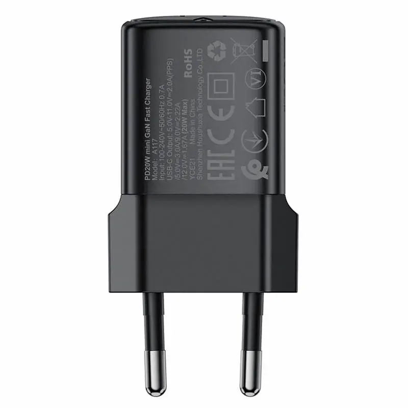 МЗП Acefast A117 mini PD20W GaN (1USB-C) Black - фото 2