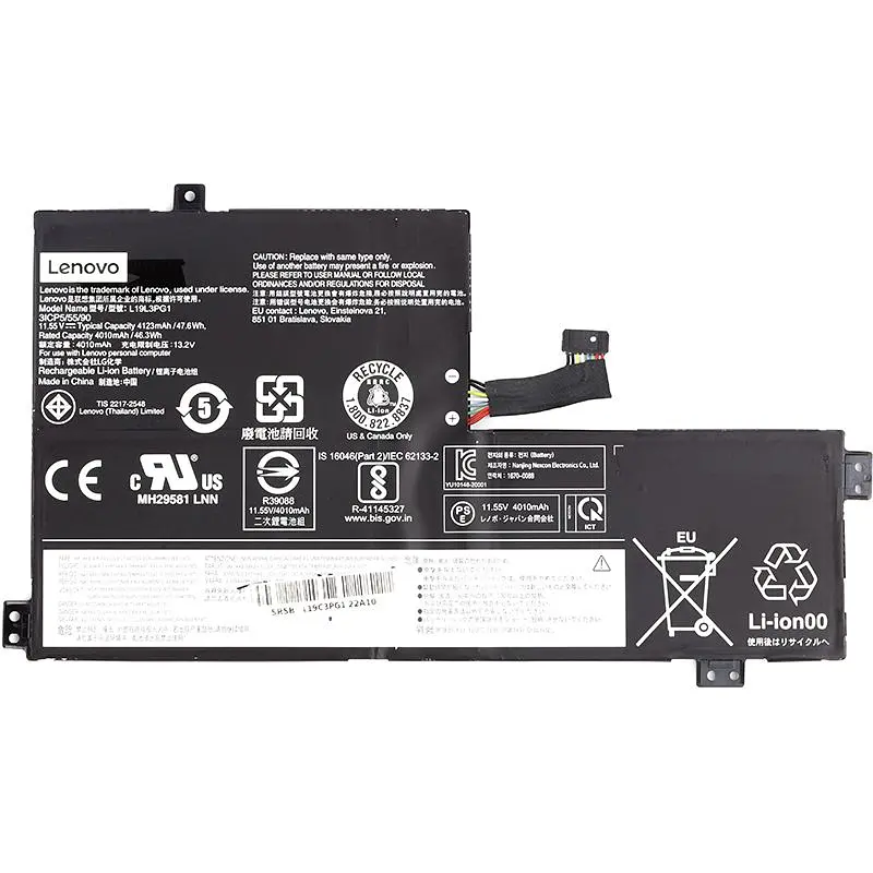 Акумулятор для ноутбуків LENOVO 100e Chromebook 2nd (L19C3PG1) 11.55V 4123mAh (original) (NB481446)
