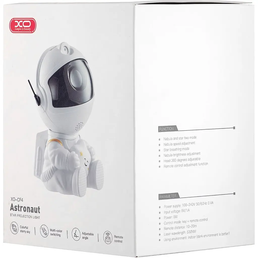 Проектор зоряного неба XO CF4 mini Astronaut Sky Projection Lamp White [118226] - фото 6