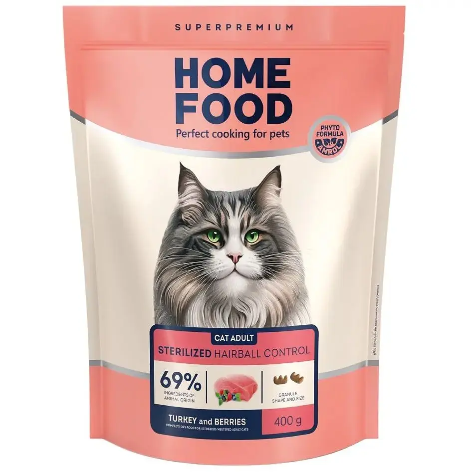 Сухий корм для виведення шерсті Home Food Adult Hairball Control 400 г