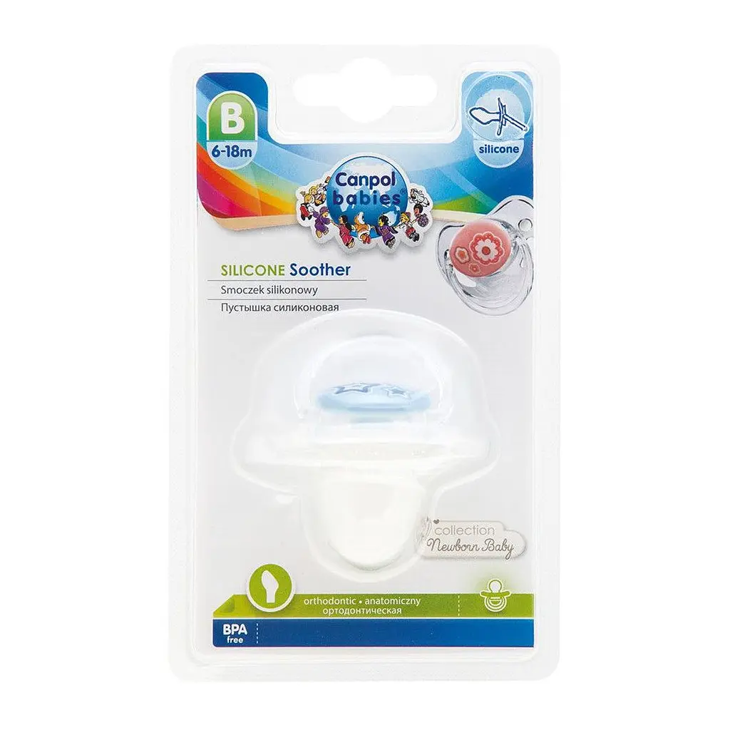 Силіконова анатомічна пустушка Canpol babies Newborn Baby 6-18 міс., синій (22/566_blu) - фото 2