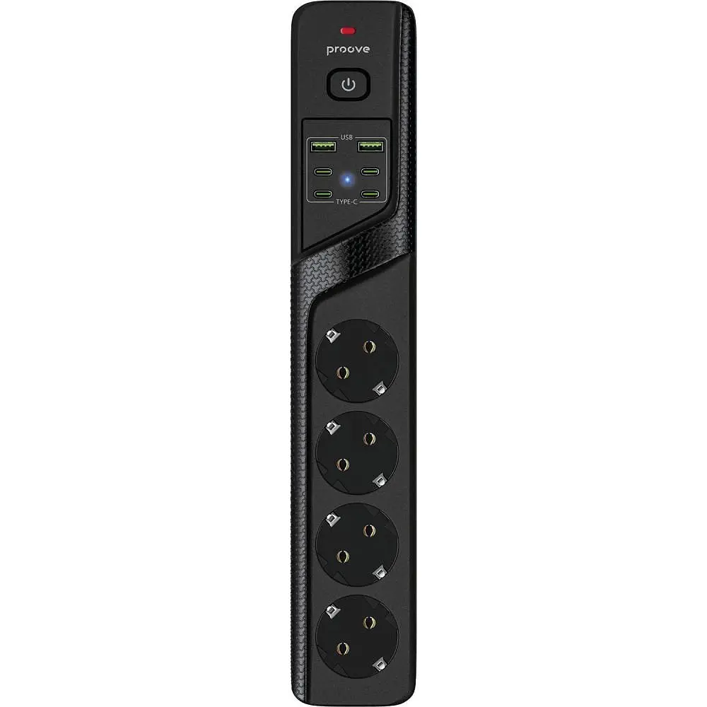 Мережевий фільтр Proove Power Strip P-04C (4 розетки + 2 USB + 4 Type-C) 2М black (PSPS25002421) - фото 5