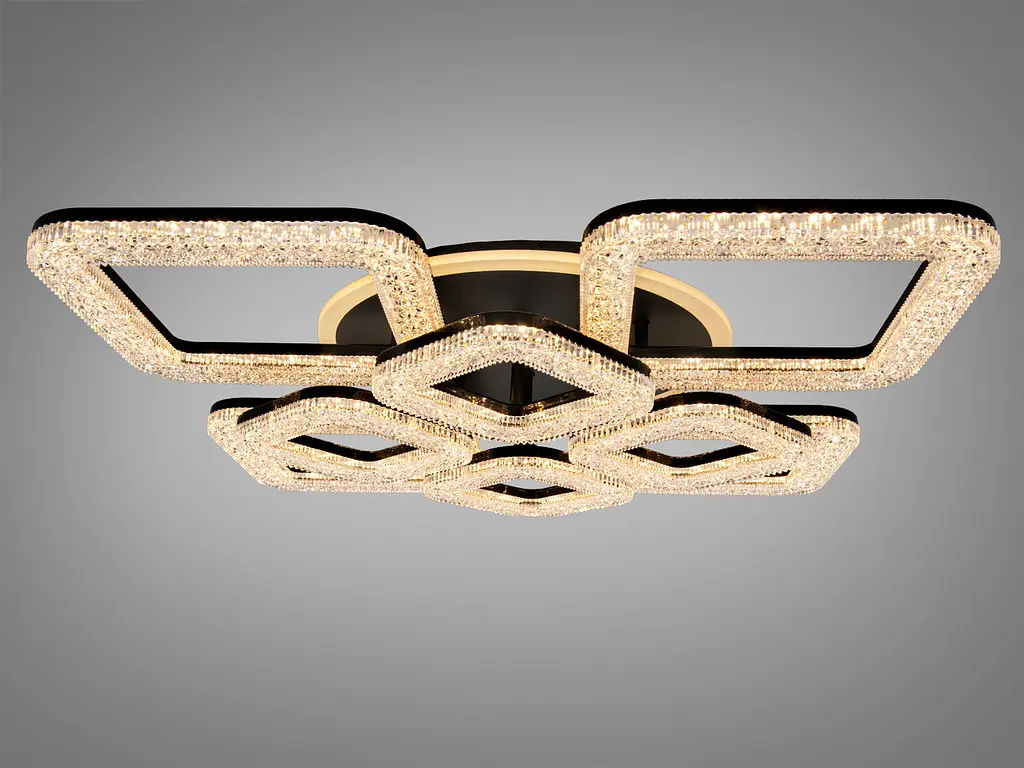 LED-люстра з кришталевими квадратами Diasha 5179/4+4BK 140W, 7700 lm - фото 2