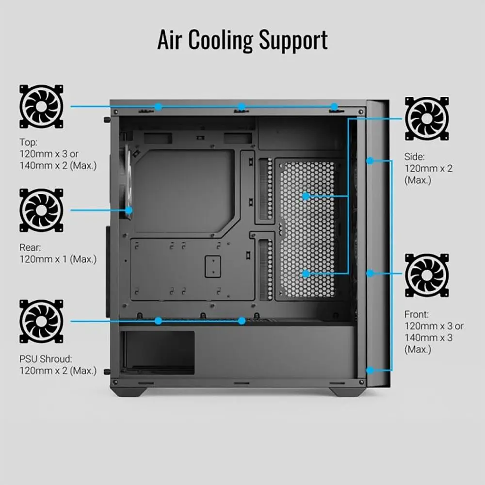 Корпус AeroCool D502A-G-BK-v1 Black (ACCM-DS02043.11) [146672] - фото 11