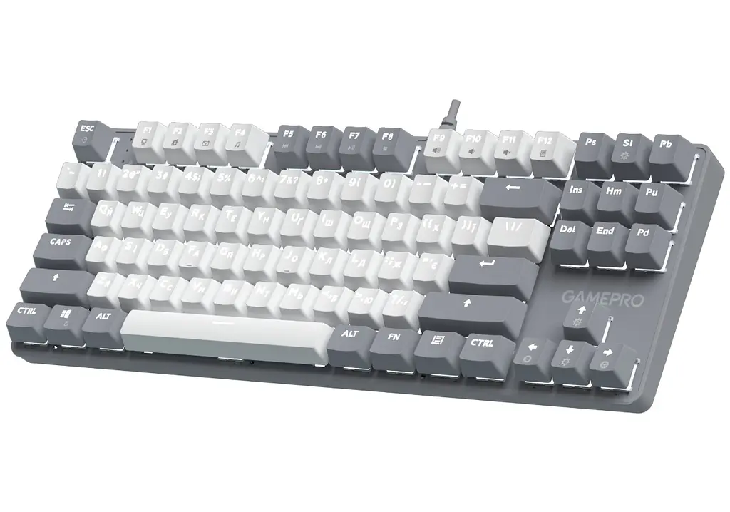 Клавиатура игровая механическая GamePro MK-110-G USB Hot-Swap Outemu Red Switch Gray-White - фото 2