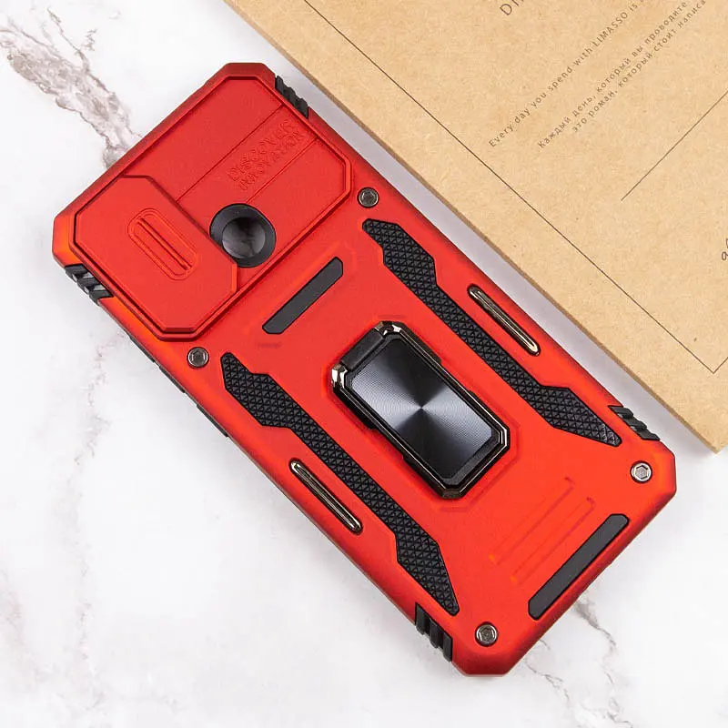 Ударостійкий чохол Camshield Army Ring для Xiaomi Redmi 10C Червоний / Red - фото 6