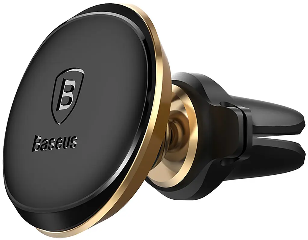 Автотримач Baseus Magnetic Air Vent Car Mount Holder with cable clip Gold - фото 2