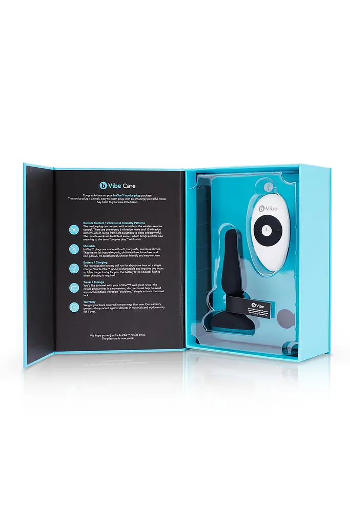 Анальная пробка B-Vibe Vibrating Novice Plug 10 см (черный) - фото 3