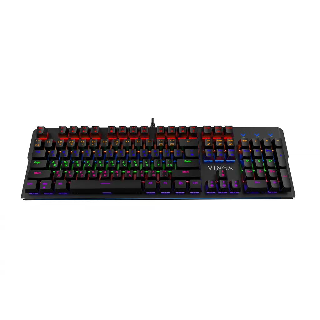Клавіатура Vinga KBGM160 LED Outemu Blue USB Black (KBGM160 Black) - фото 3