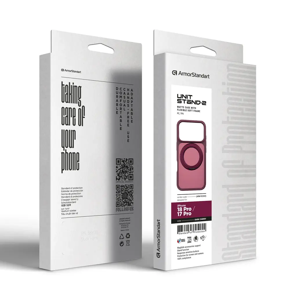 Чохол ArmorStandart Unit Stand2 для Apple iPhone 18 Pro / 17 Pro Dark Cherry - фото 6