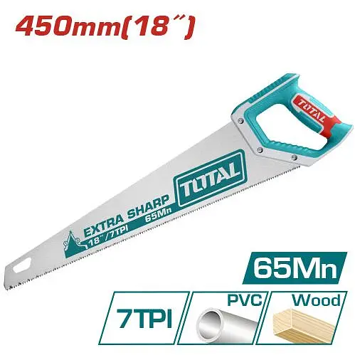 Ножівка Total THT55450 7 зубів на дюйм, довжина 450 мм (THT55450) - фото 3