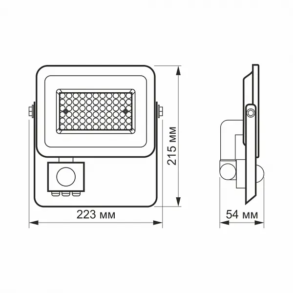LED прожектор VIDEX F2e 50W 5000K с датчиком движения и освещенности - фото 7