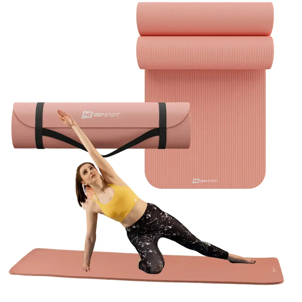 Коврик для йоги Hop-Sport HS-NB010GM NBR 1 см персиковый - фото 7