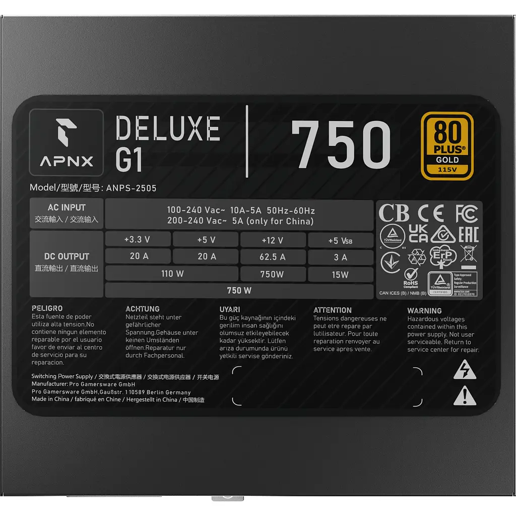 Блок живлення APNX Deluxe G1 750 (APPG-D175FEC.X1) 750W - фото 7